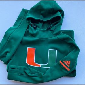 University of Miami Adidas Hoodie Green